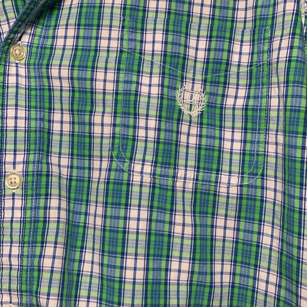 {Chaps} Teal and Purple Plaid Men's Shirt